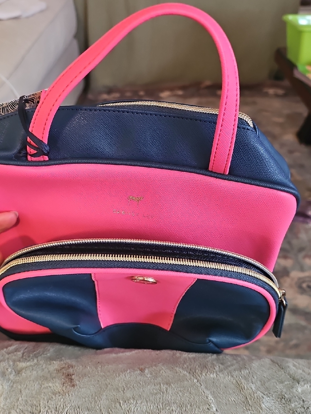 Dabney Lee Women's Pink and Navy Top-Handle Bag